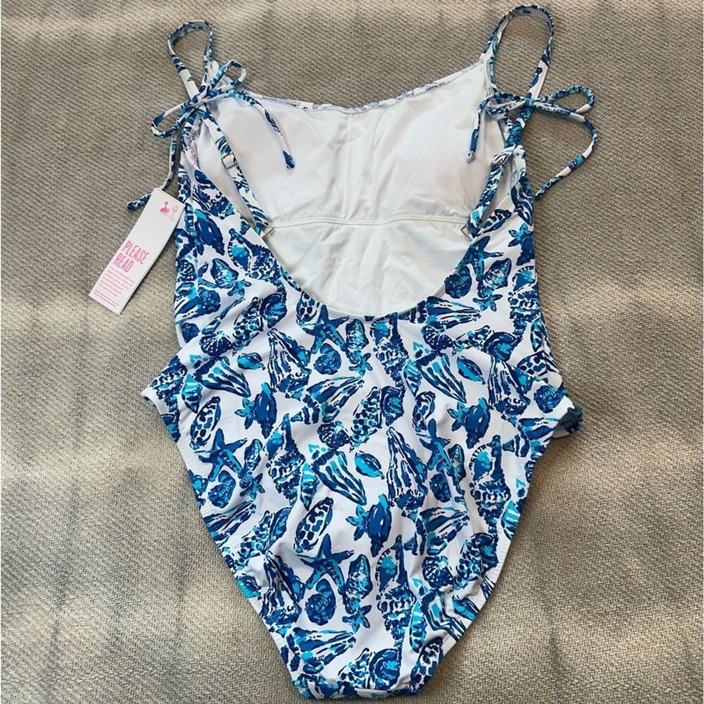 Lilly Pulitzer Swim Bathing Suit One Piece Size 10 NWT $148 Shell Collector Blue - Picture 8 of 10